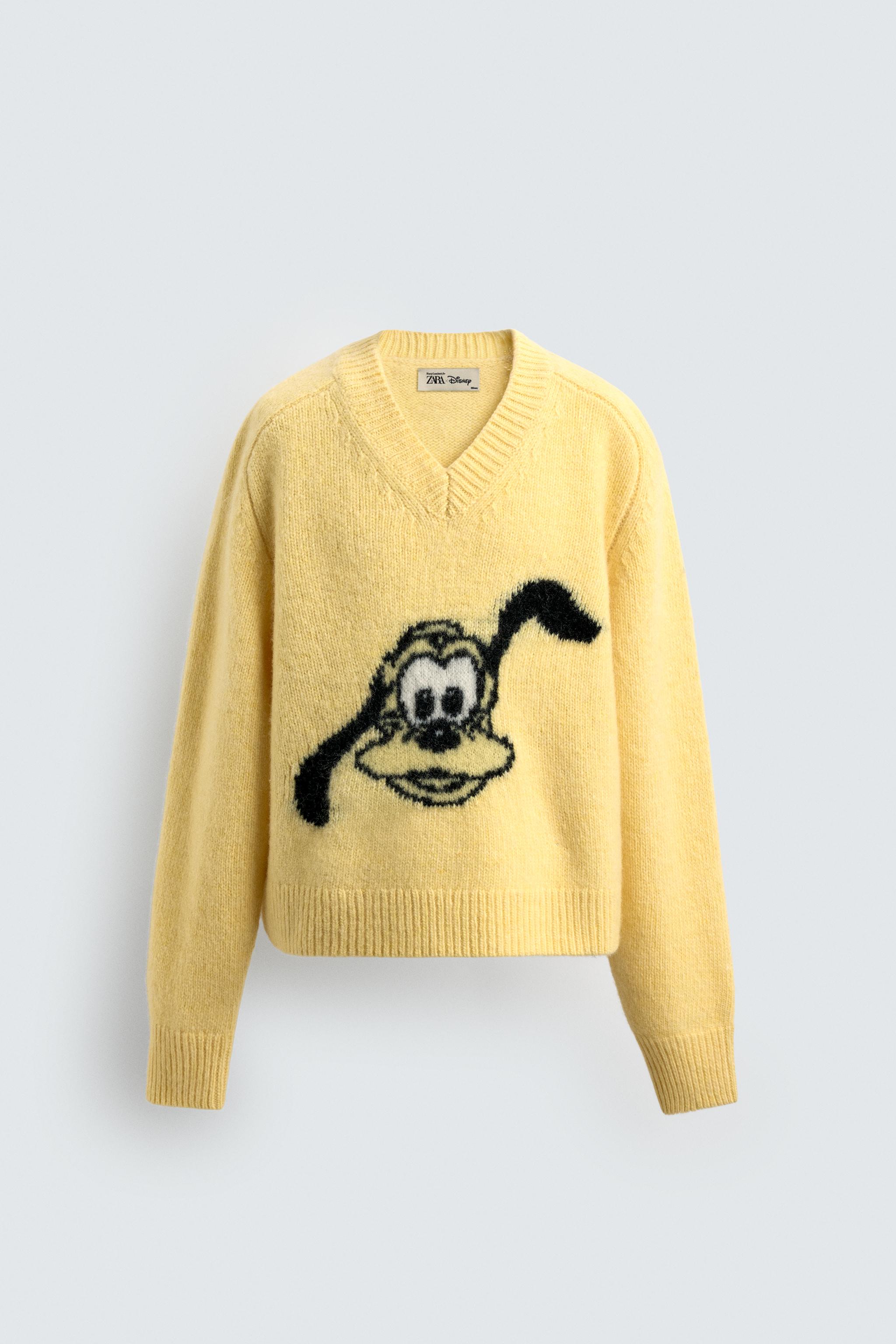 100% WOOL JUMPER PLUTO HARRY LAMBERT FOR ZARA X DISNEY - Pastel