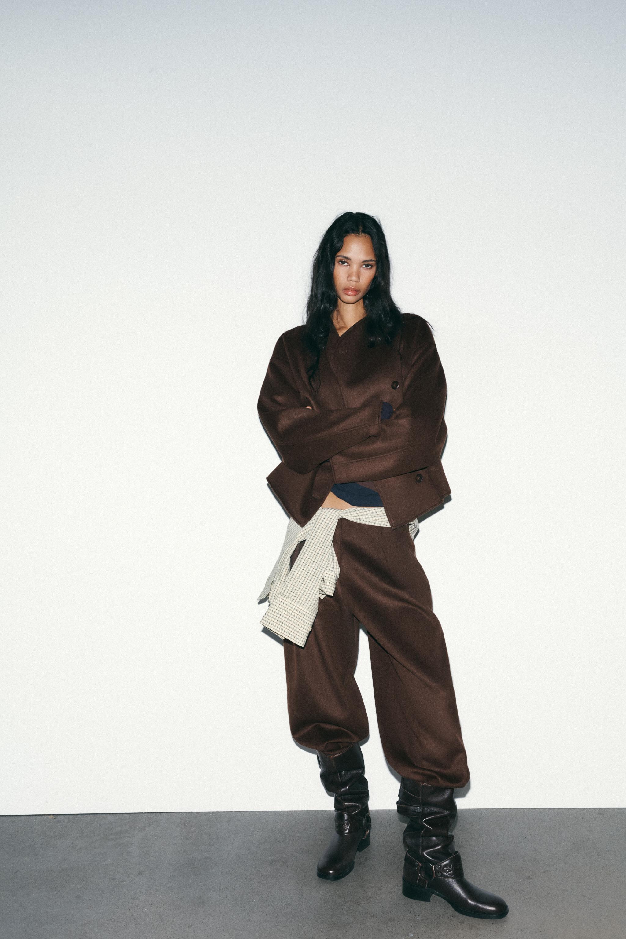 クロスオーバーソフトジャケット - ダークブラウン | ZARA Japan / 日本