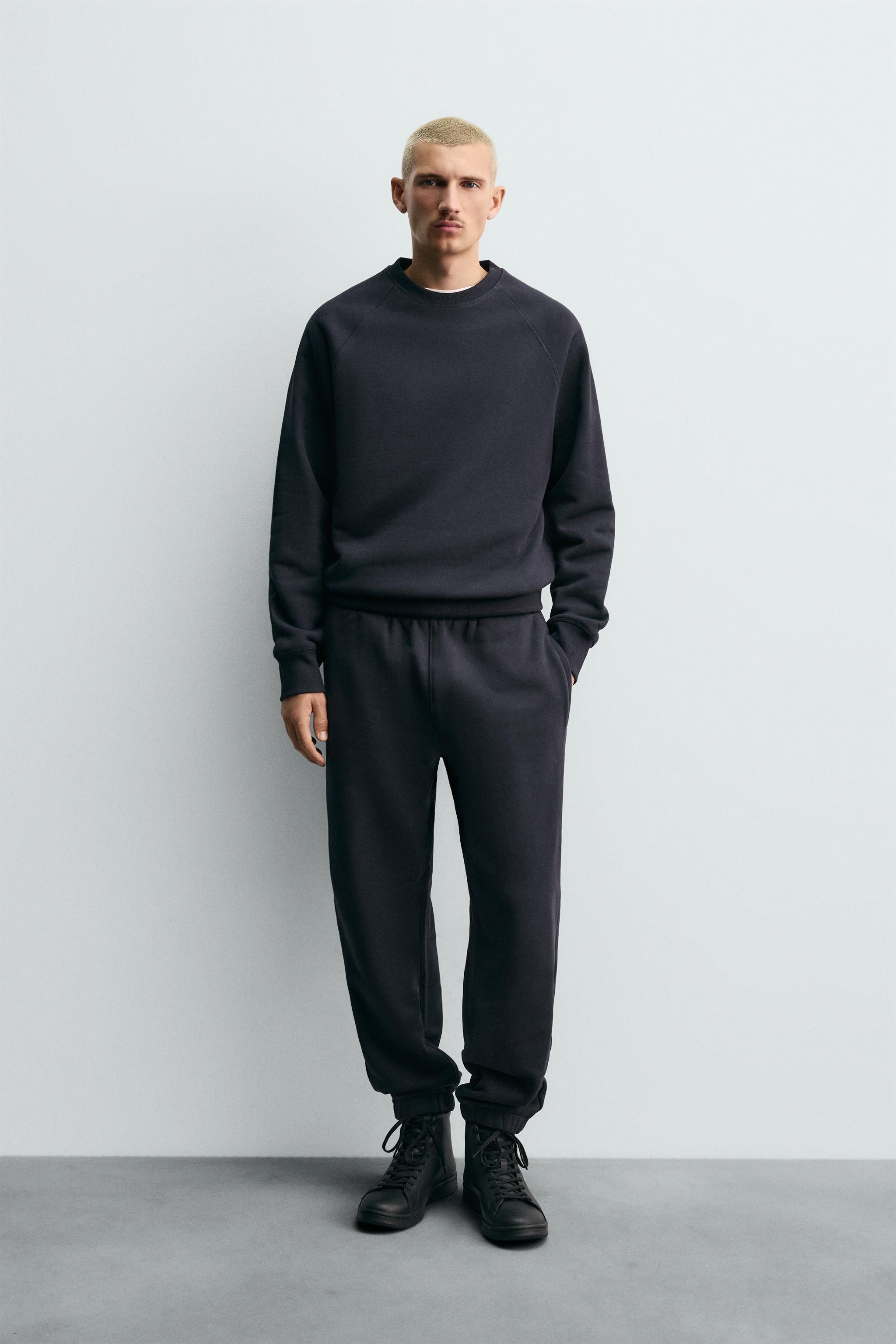 クルーネックリラックスフィットスウェットシャツ - ダークネイビー