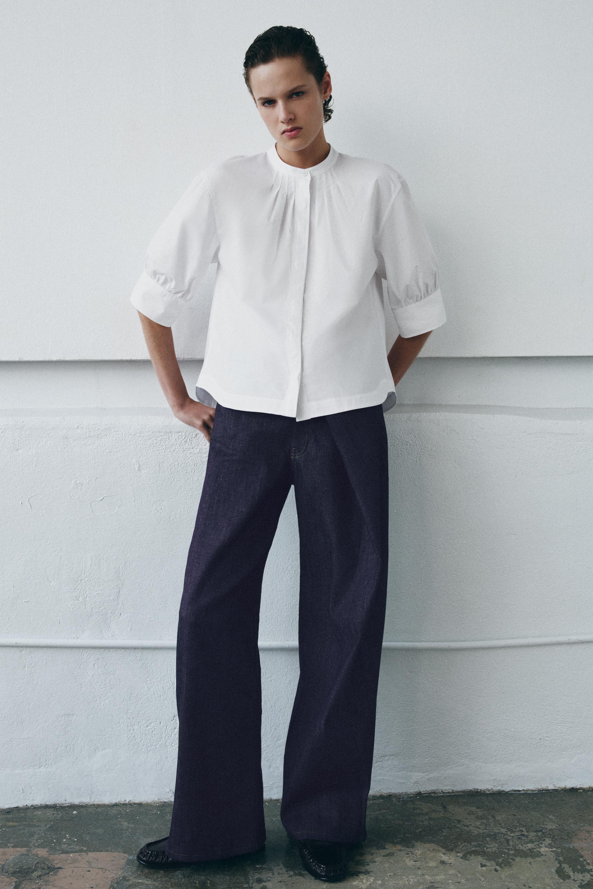 ZW COLLECTION パフスリーブシャツ - ホワイト | ZARA Japan / 日本