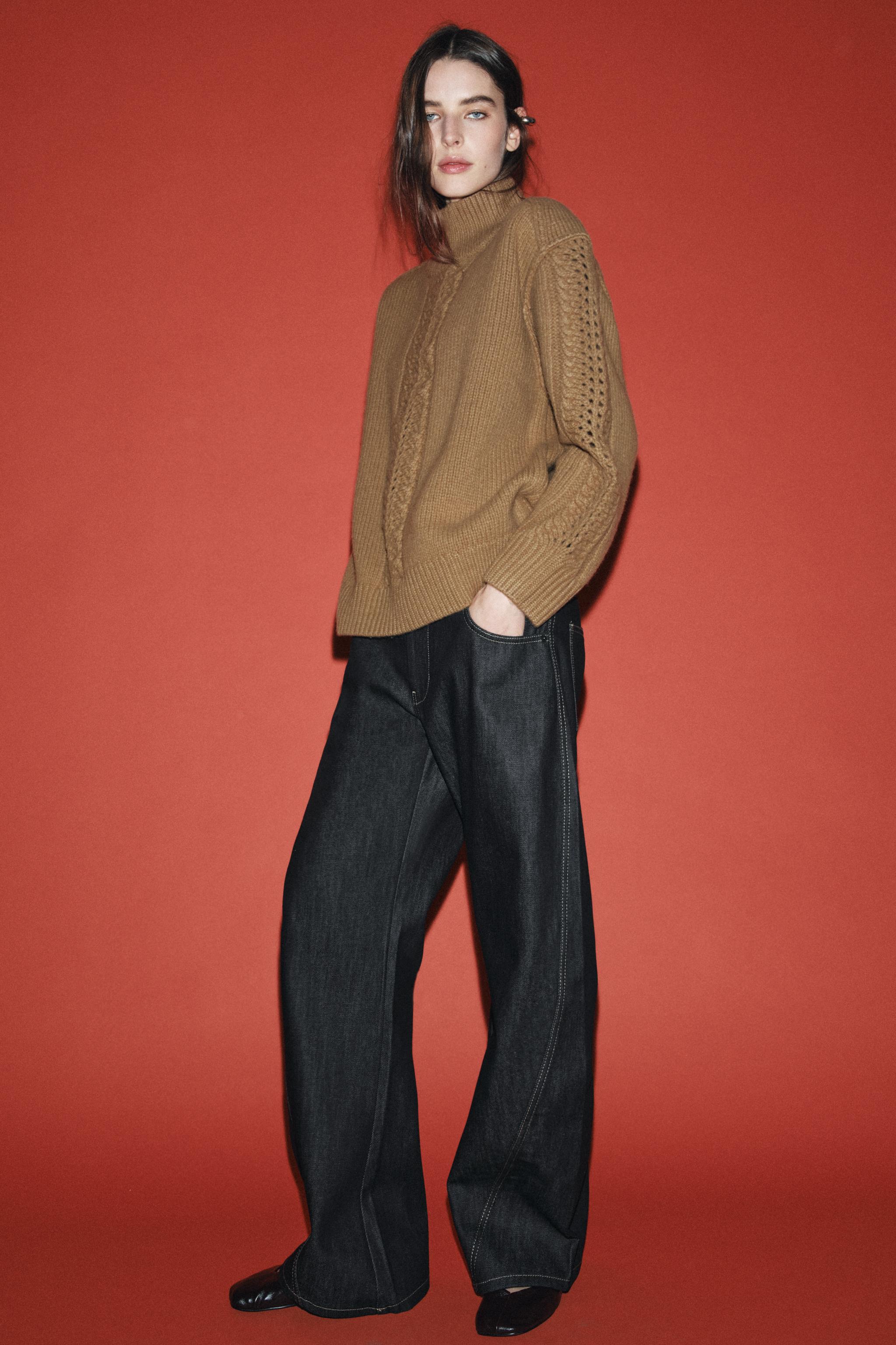 100% WOOL TEXTURED JUMPER - Mid-camel | ZARA United States