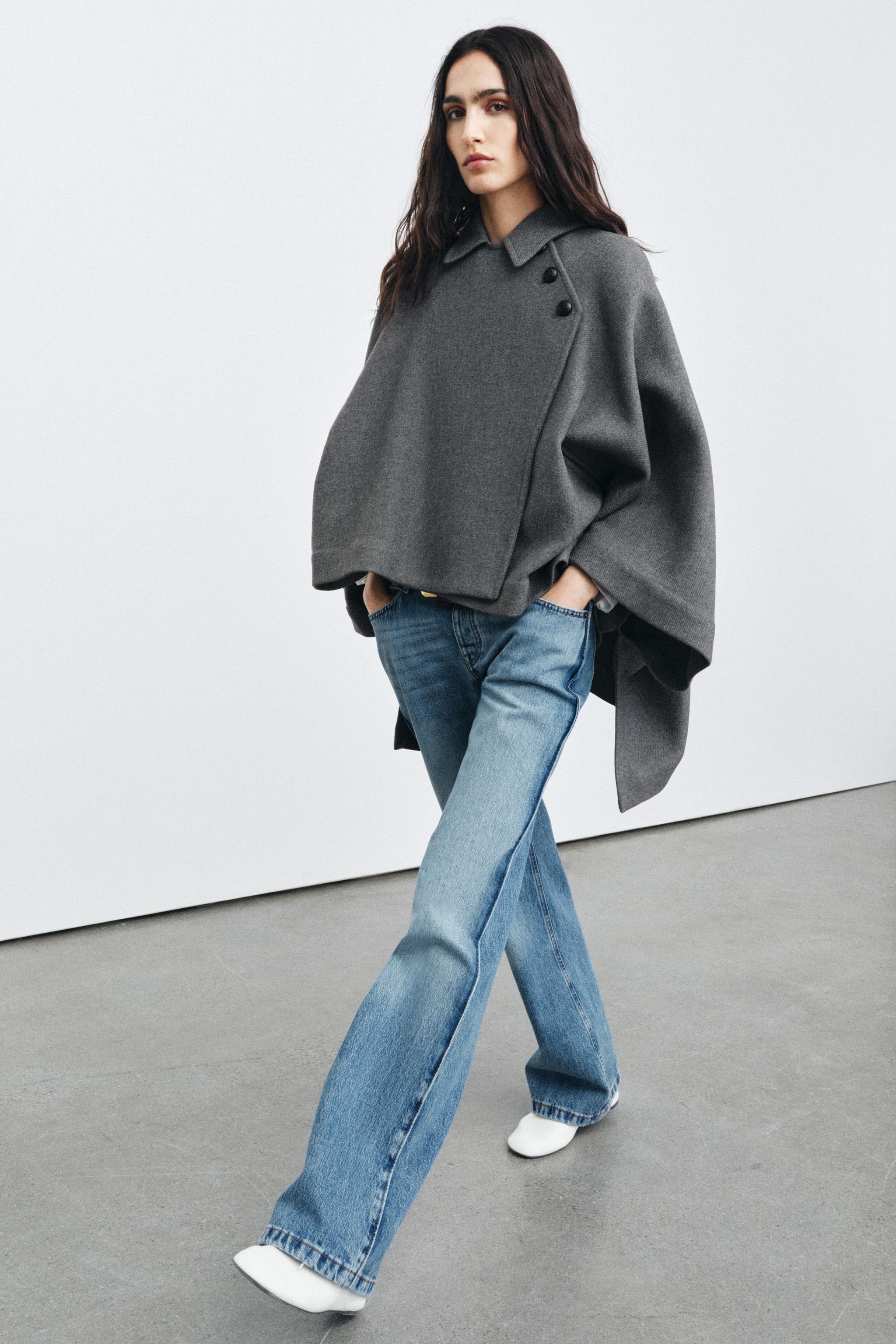 WOOL CAPE ZW COLLECTION LIMITED EDITION - Dark gray | ZARA United