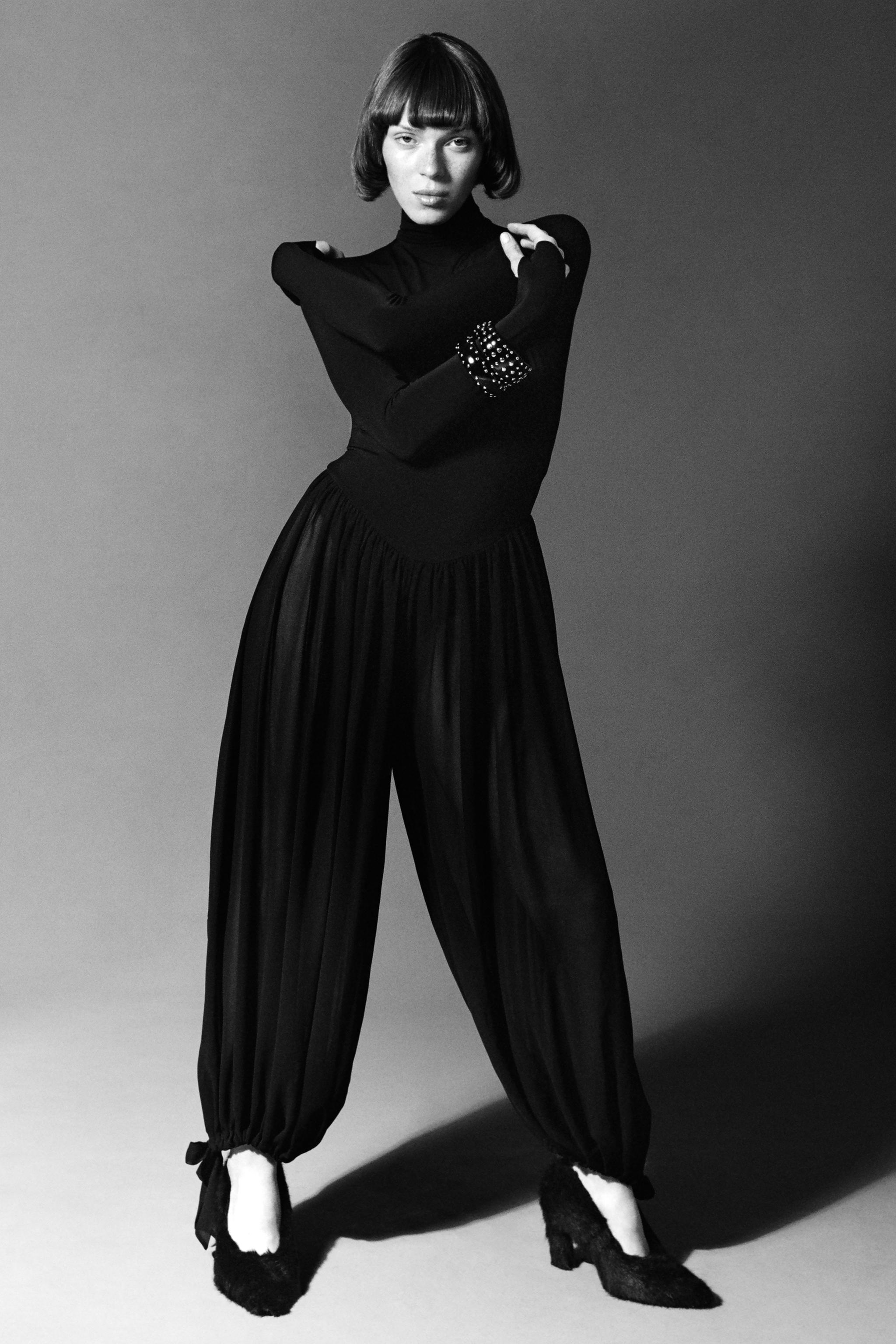 ボリュームロングジャンプスーツ - ブラック | ZARA Japan / 日本