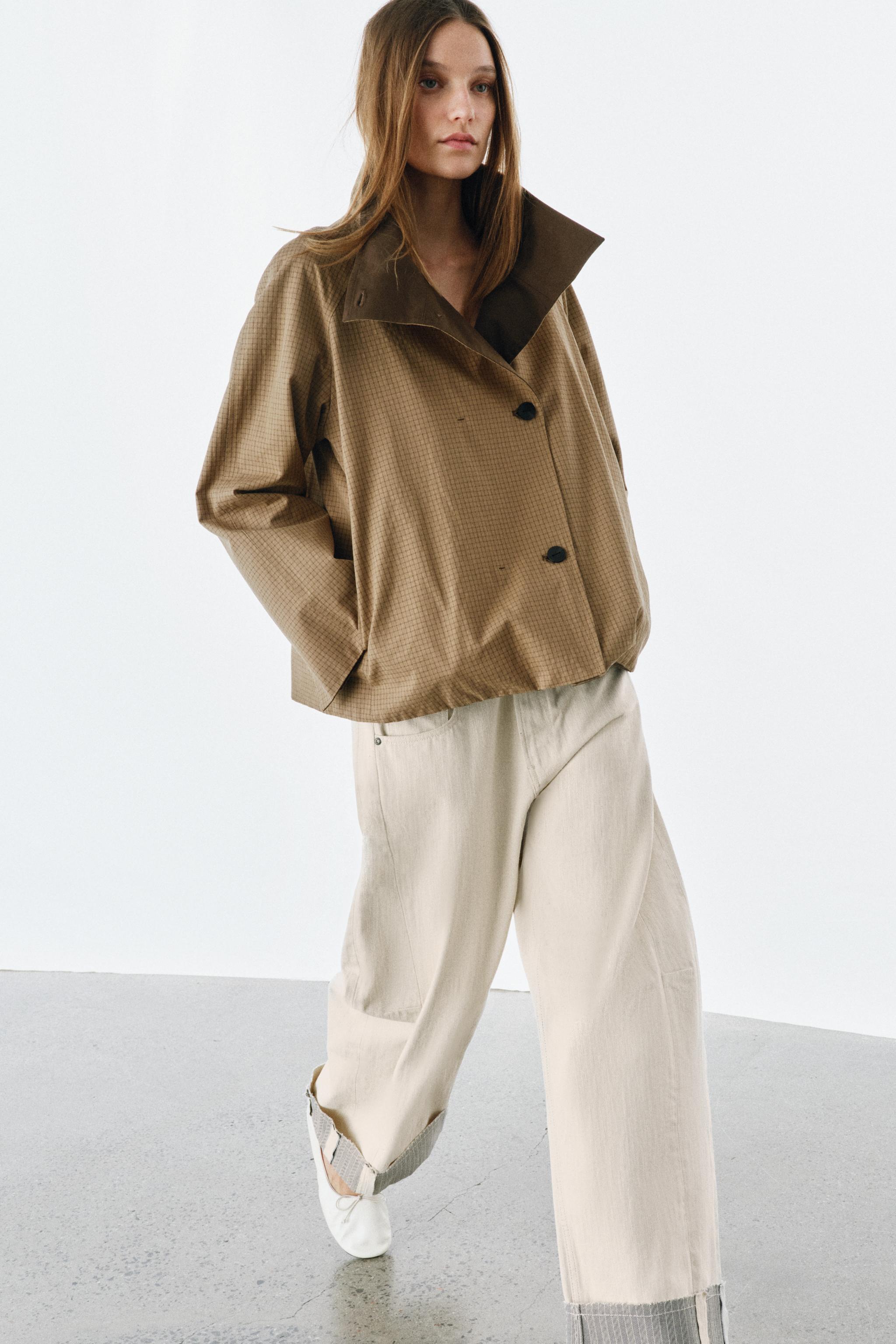 リバーシブルチェック柄ジャケット ZW COLLECTION - ライトベージュ