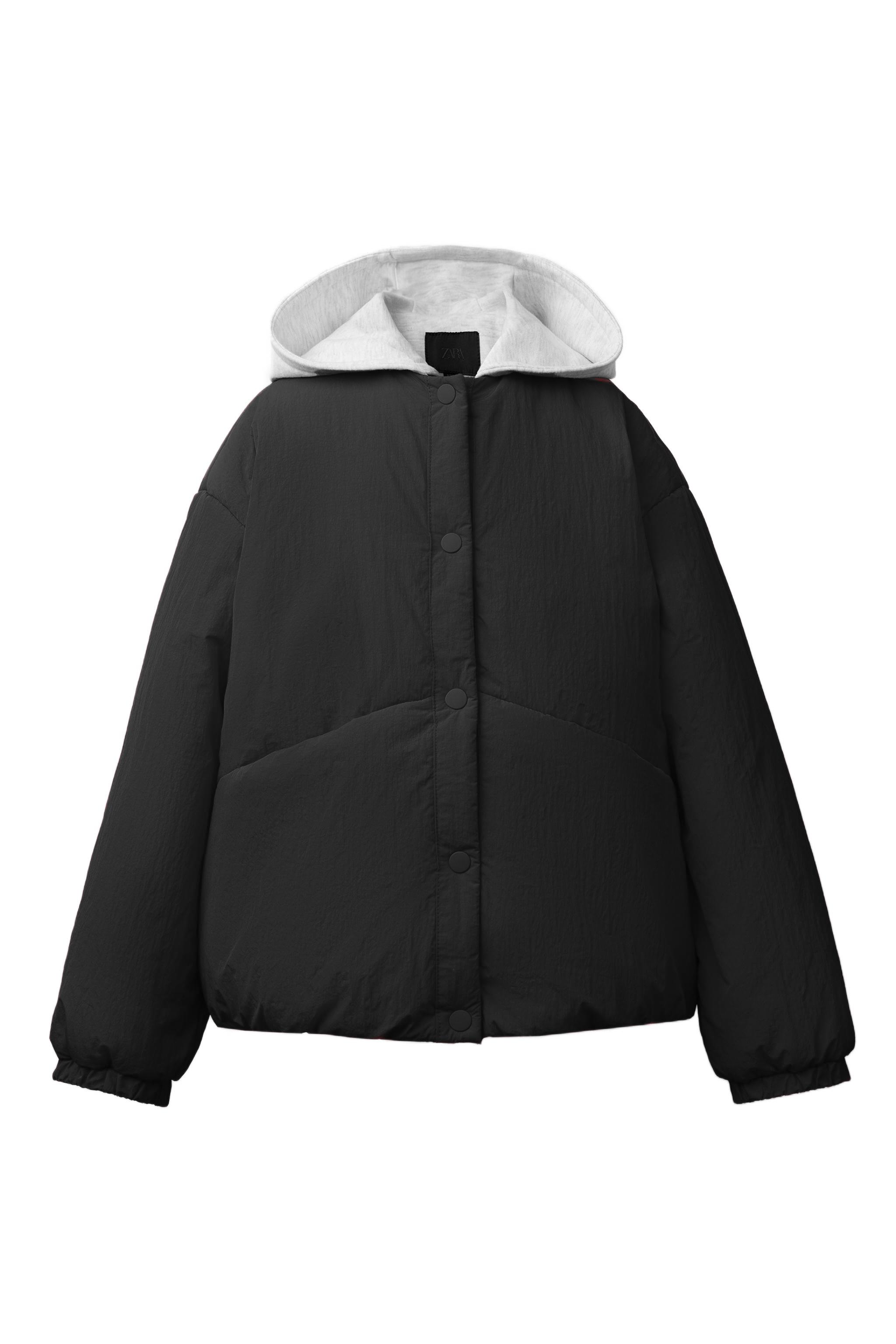 フード付きパフジャケット - レッド | ZARA Japan / 日本