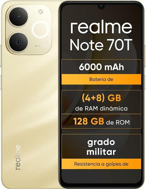 realme Note 70T Dual Sim 4GB RAM 128GB - Gold (128 GB, Beach Gold