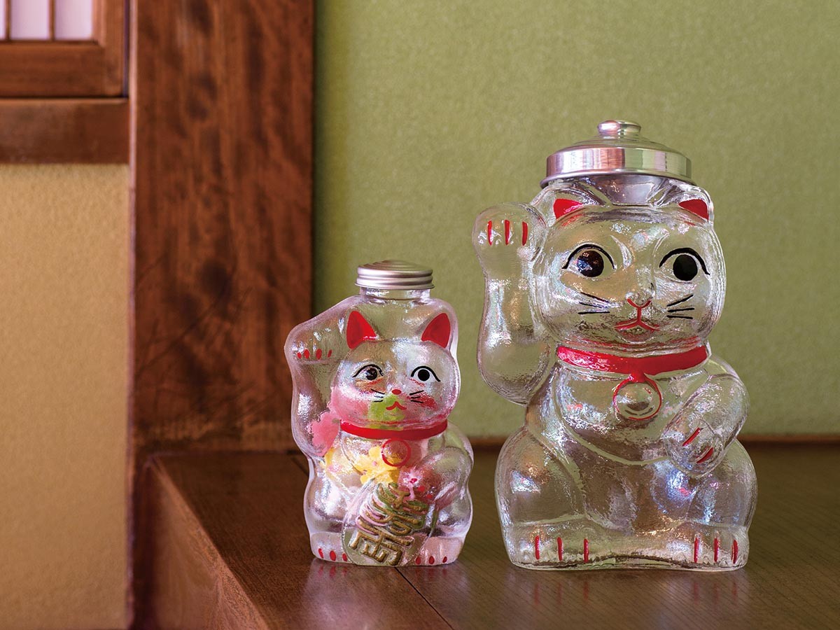 廣田硝子 招き猫 菓子びん 小 / ひろたがらす 招き猫 菓子びん 小