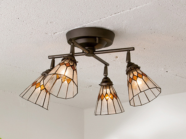 FLYMEe Factory CUSTOM SERIES 4 Cross Ceiling Lamp × Stained Glass