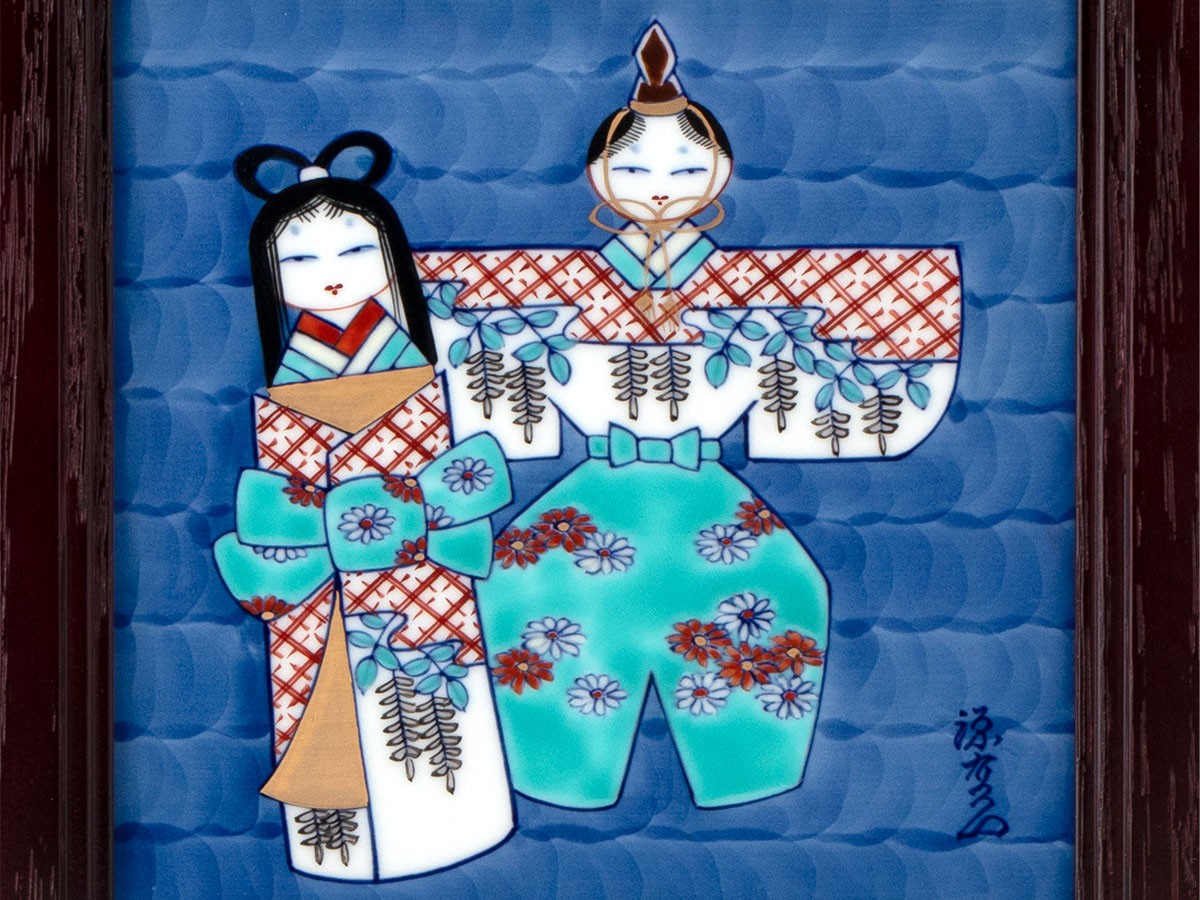 源右衛門窯 染錦雛人形 陶額・大 / げんえもんがま 染錦雛人形 陶額