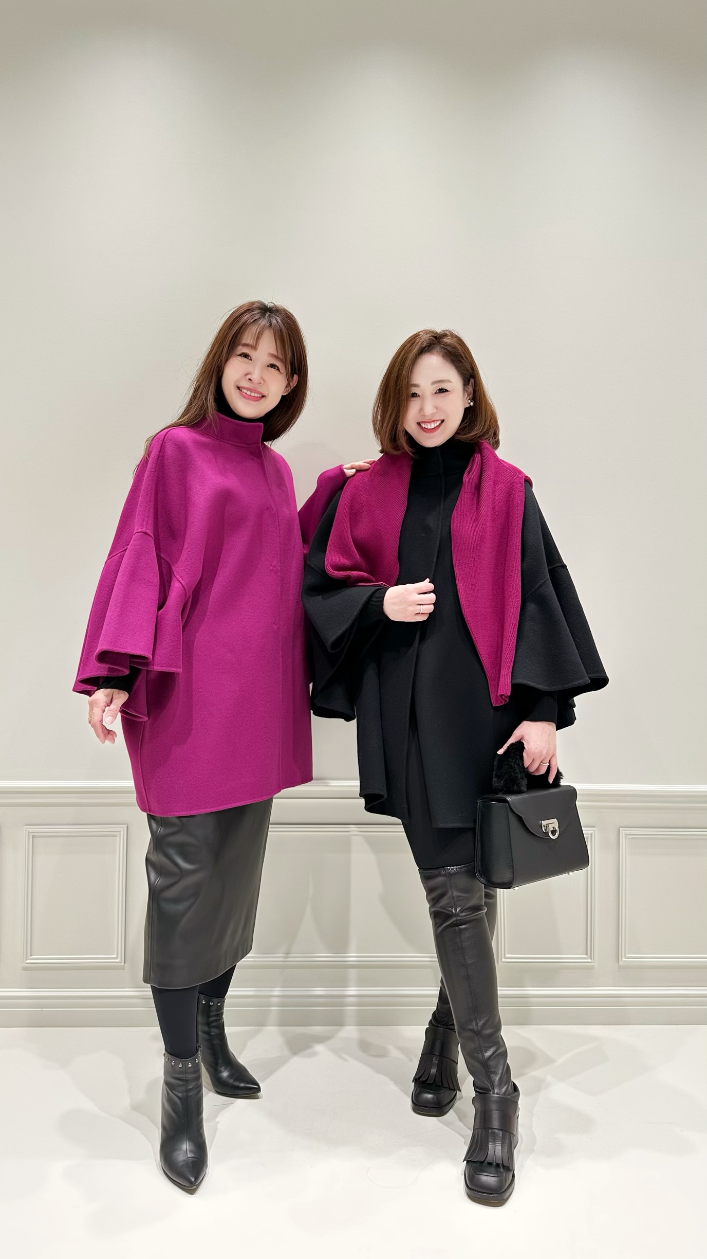 IGLIVE【 2 】華やかなSuper170'sフレアスリーブミドルコートの全色