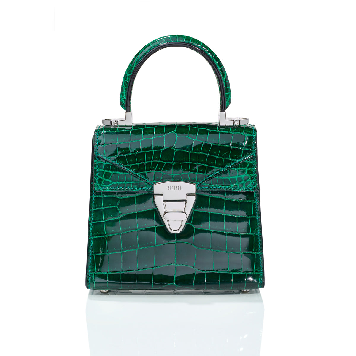 Trapezoid 1.55 Mini in Emerald Green Alligator – STALVEY Official