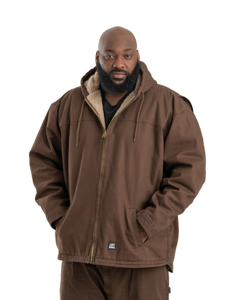 Men's Washed Duck Sherpa Lined Work Coat | Berne HJ626