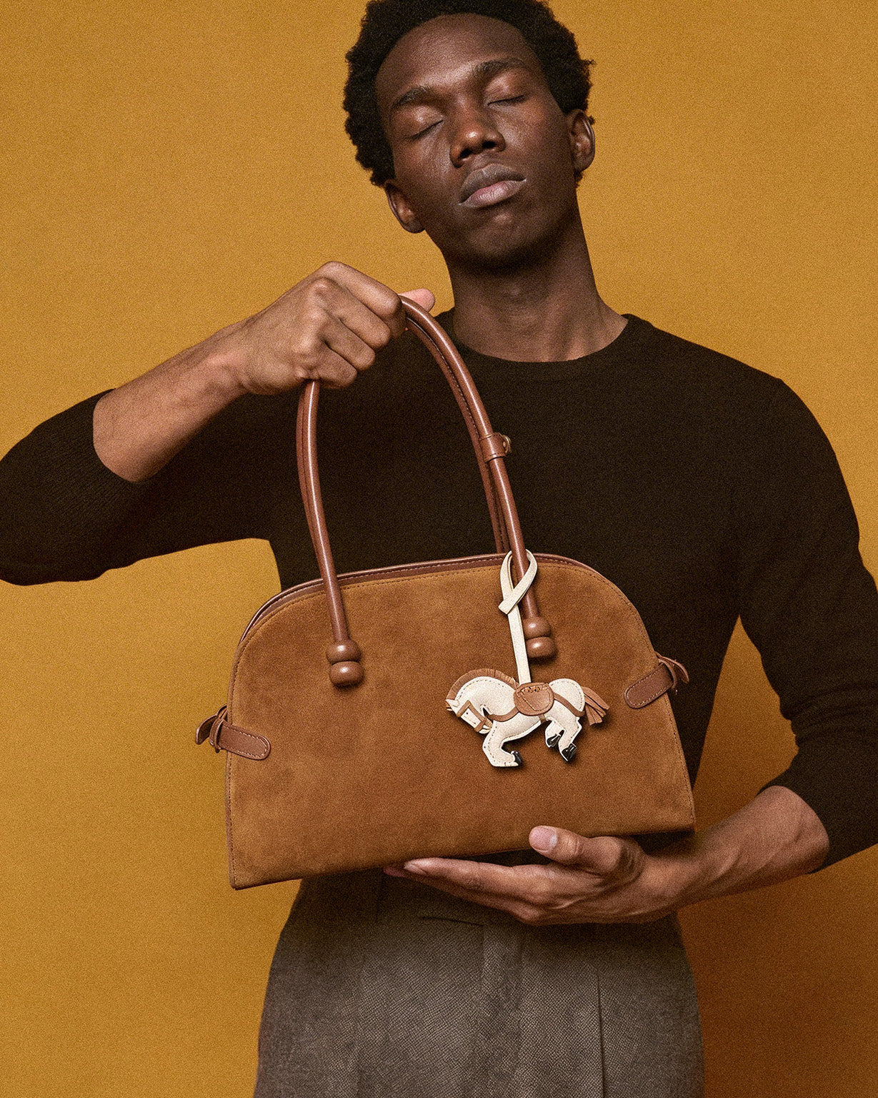 Sticky Zoo® レザー バッグチャーム＆キーチェーン – 18Kゴールドを