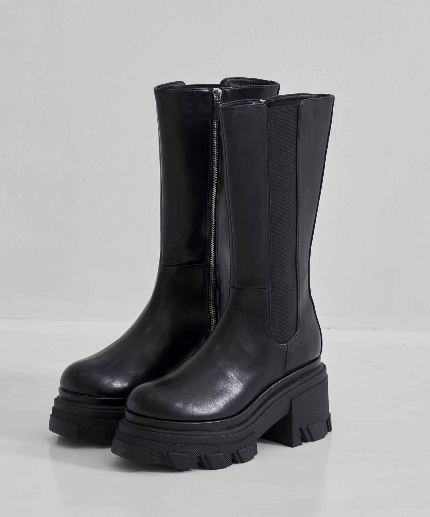 Side Goa Middle Boots(1 BLACK): STUDIOUS: WOMENS｜ STUDIOUS ONLINE