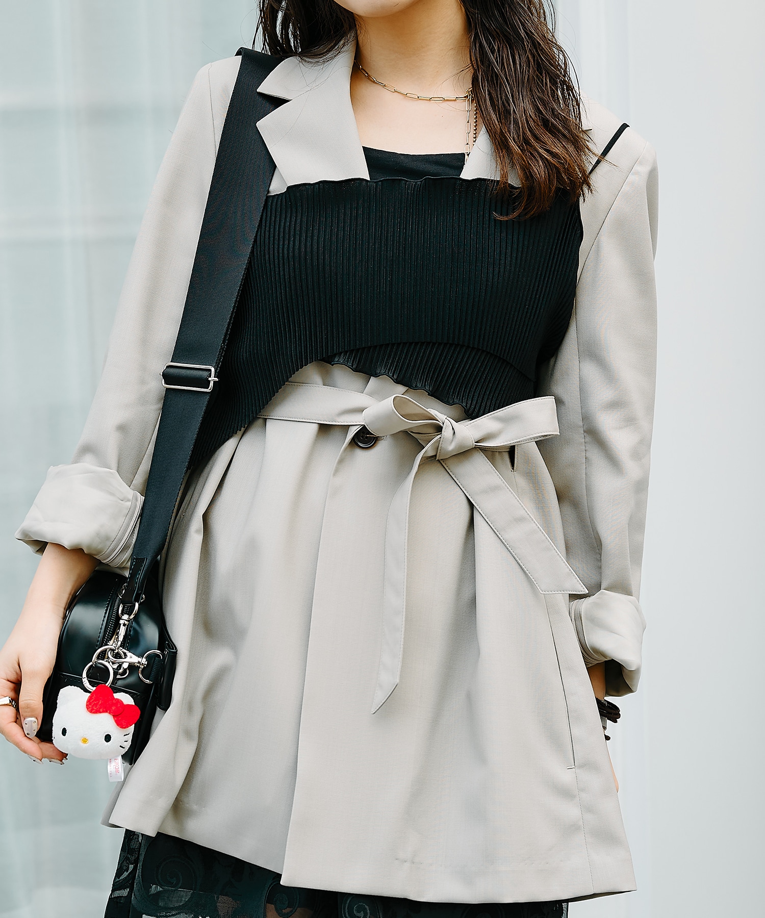 TODO WAVE SHEER CAMISOLE(FREE BLACK): kotohayokozawa: WOMENS