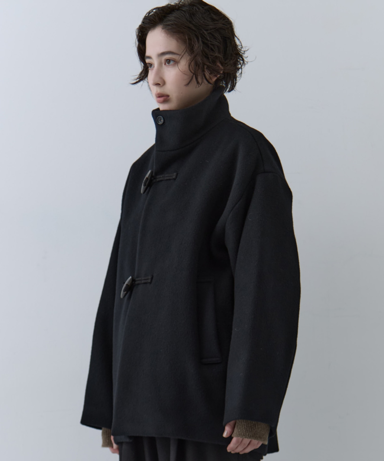 別注 ダッフルコート(1 BLACK): Dessin de mode: WOMENS｜ STUDIOUS