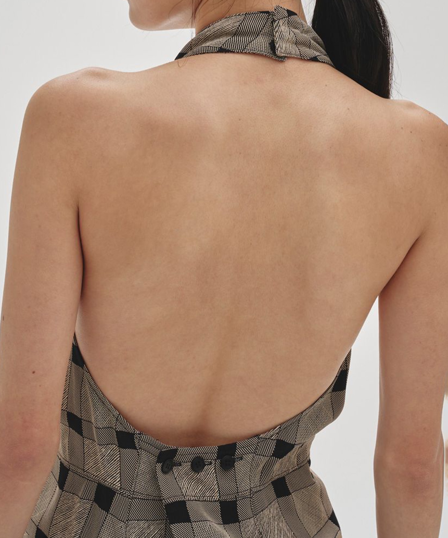 Halterneck Checkjaquard Top(FREE BLACK): TODAYFUL: WOMENS