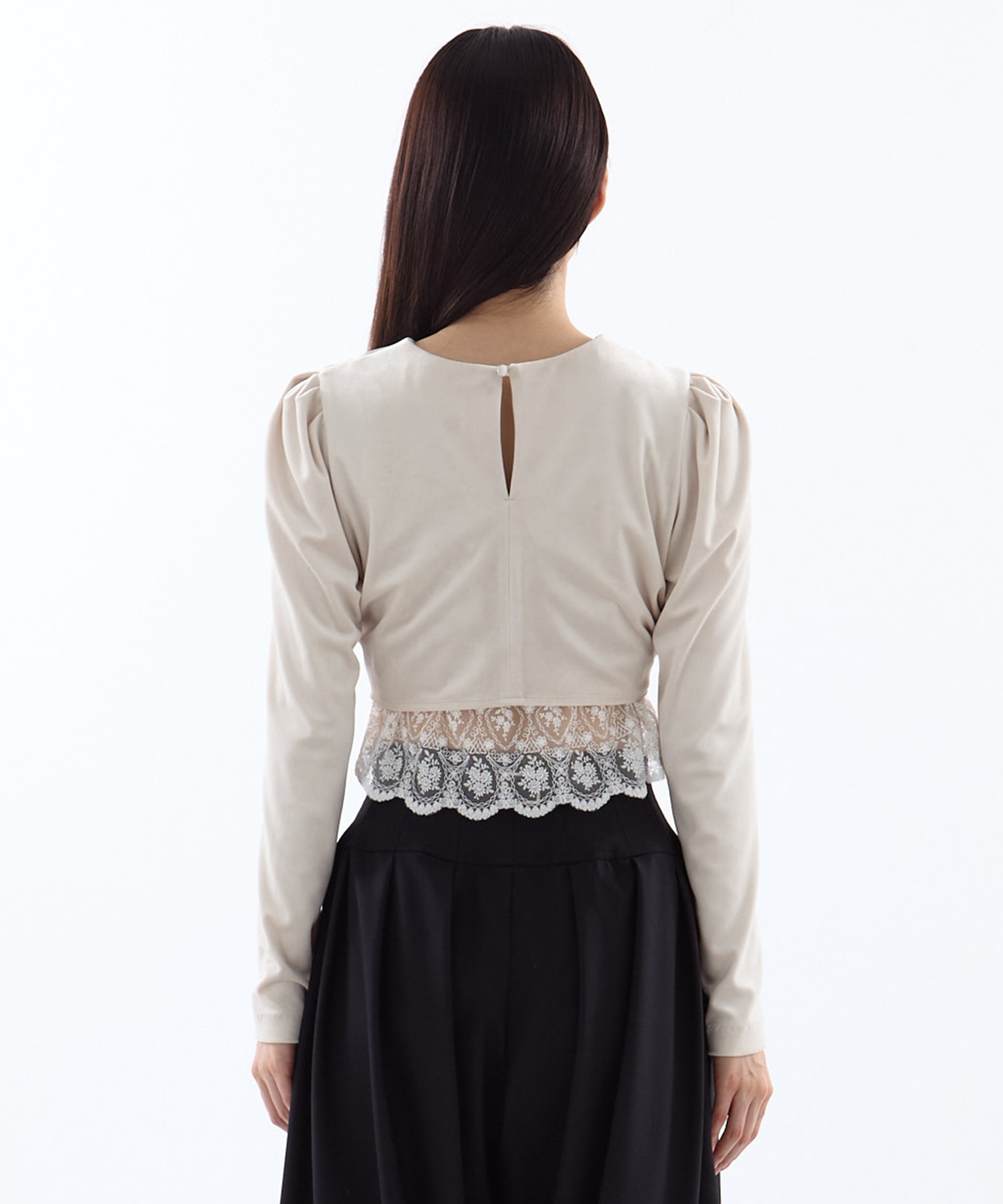 gather neck velour tops(FREE WHITE): tanakadaisuke: WOMENS