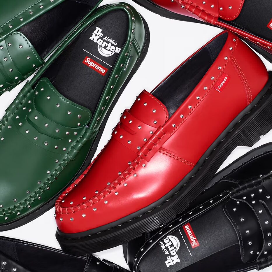 Supreme and Dr. Martens Unveil Studded Penton Loafers for Spring