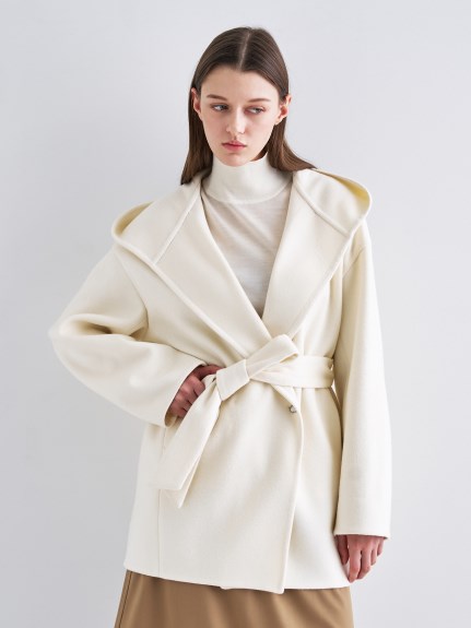 ウールダブルフェイス フードショートコート（アウター）｜CYCLAS