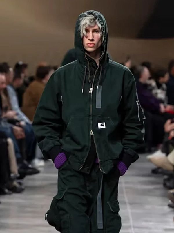 FW25 Sacai X Carhartt Green Jacket