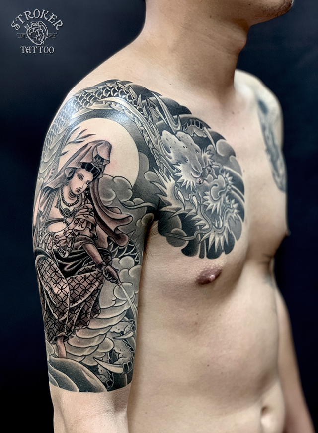 騎龍観音、和彫り刺青 | STROKER TATTOO