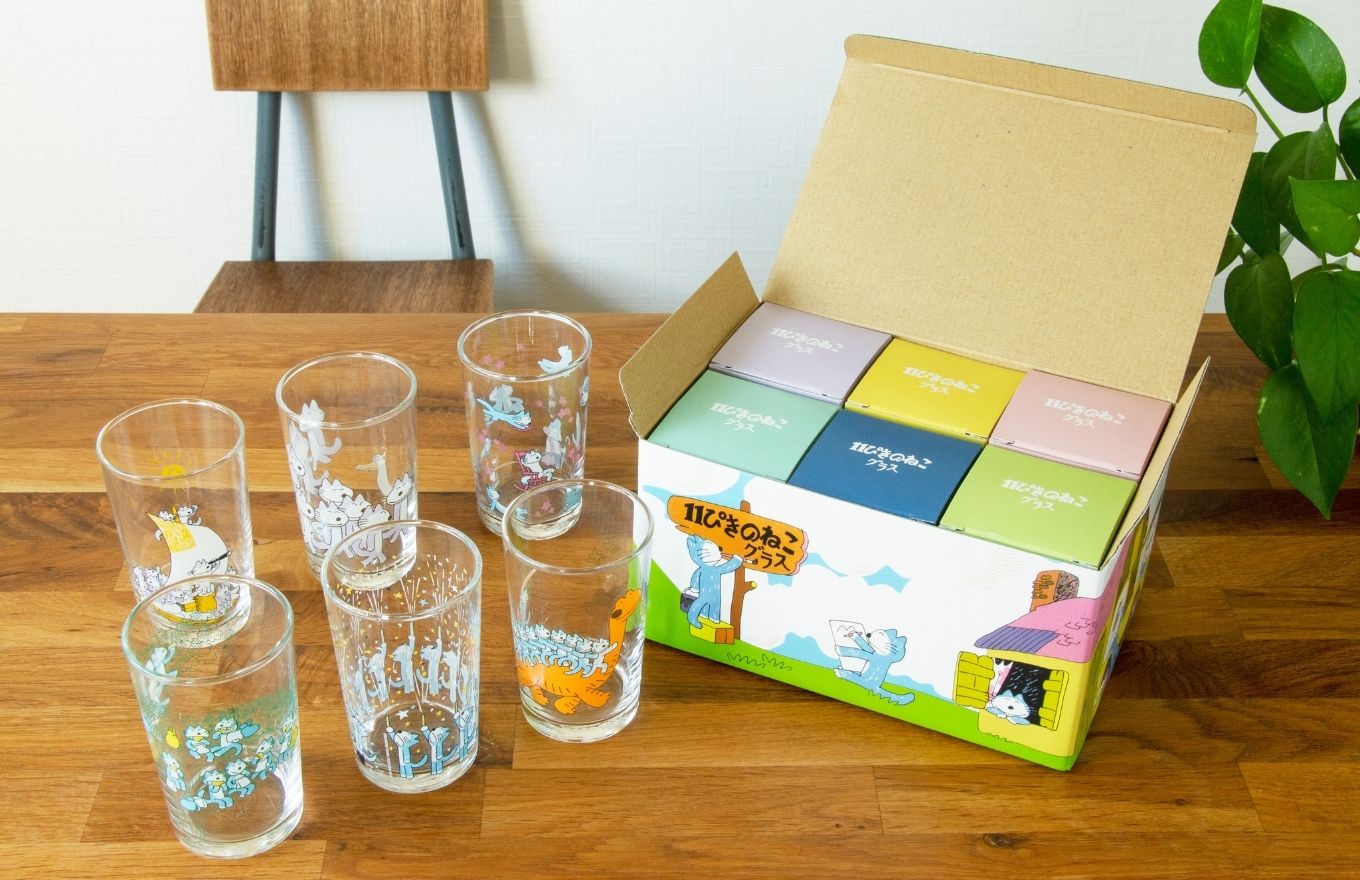 人気絵本「11ぴきのねこ」シリーズより、涼しげなグラスが登場♪数量