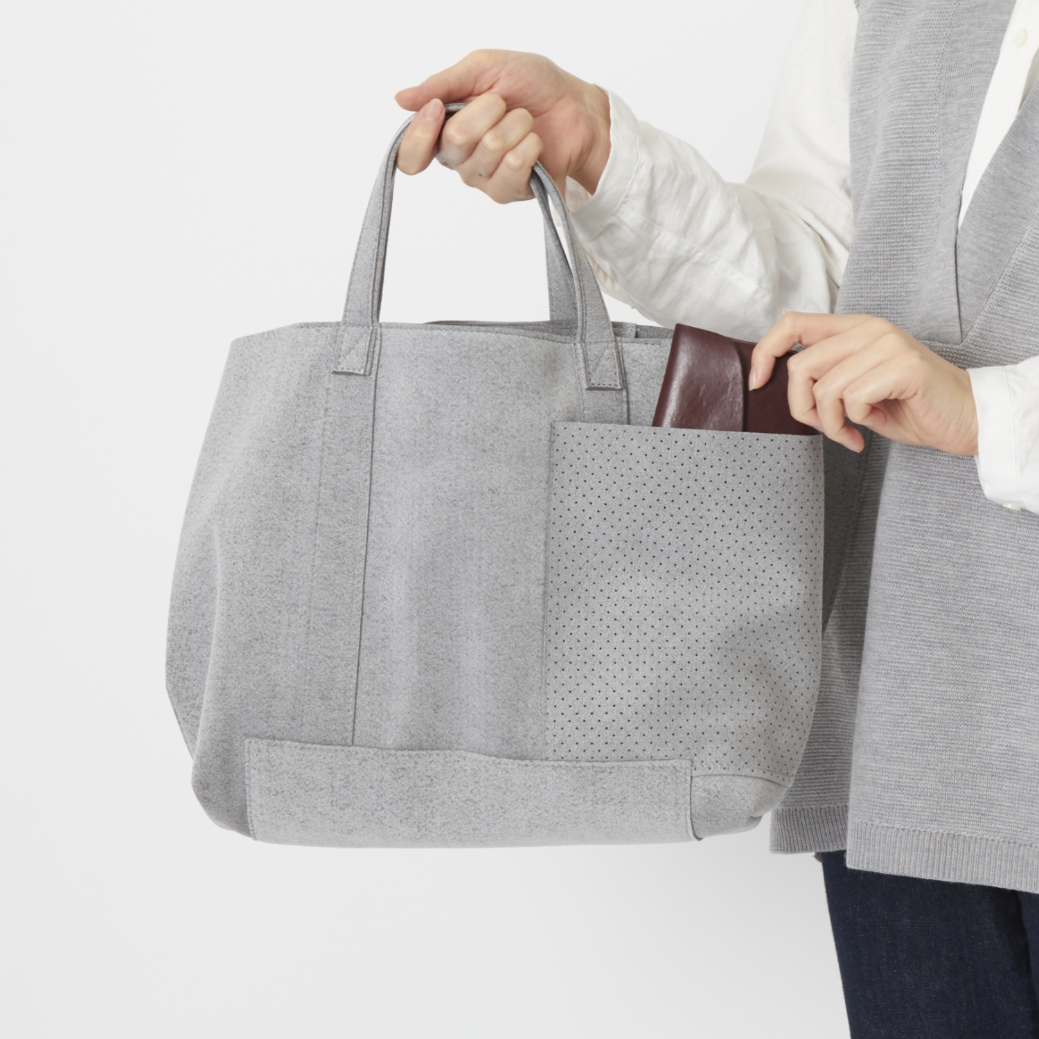 MNNG/スタックトート ミディアム -洗濯機OK！いつでもきれいに使える