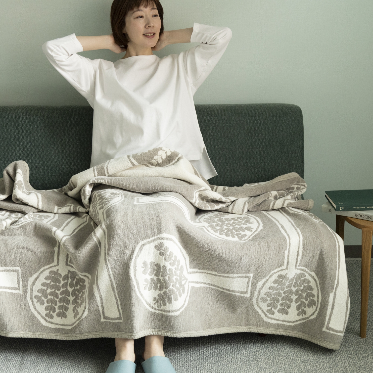 KLIPPAN/mina perhonen シュニールコットン シングルブランケット