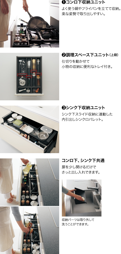 収納| システムキッチン | 住まいの設備と建材 | Panasonic