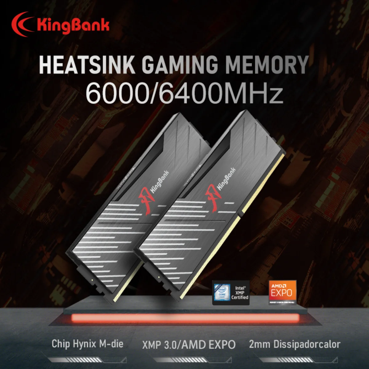 KingBank Soarblade Heatsink DDR5 32GB (2×16GB) 6000MHz CL30
