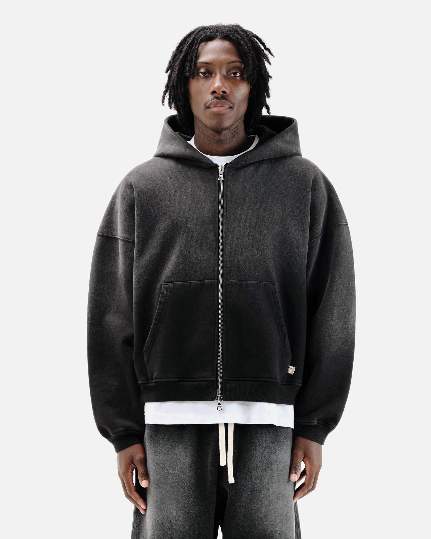 SUN FADE ZIP HOODIE - BLACK – Summit