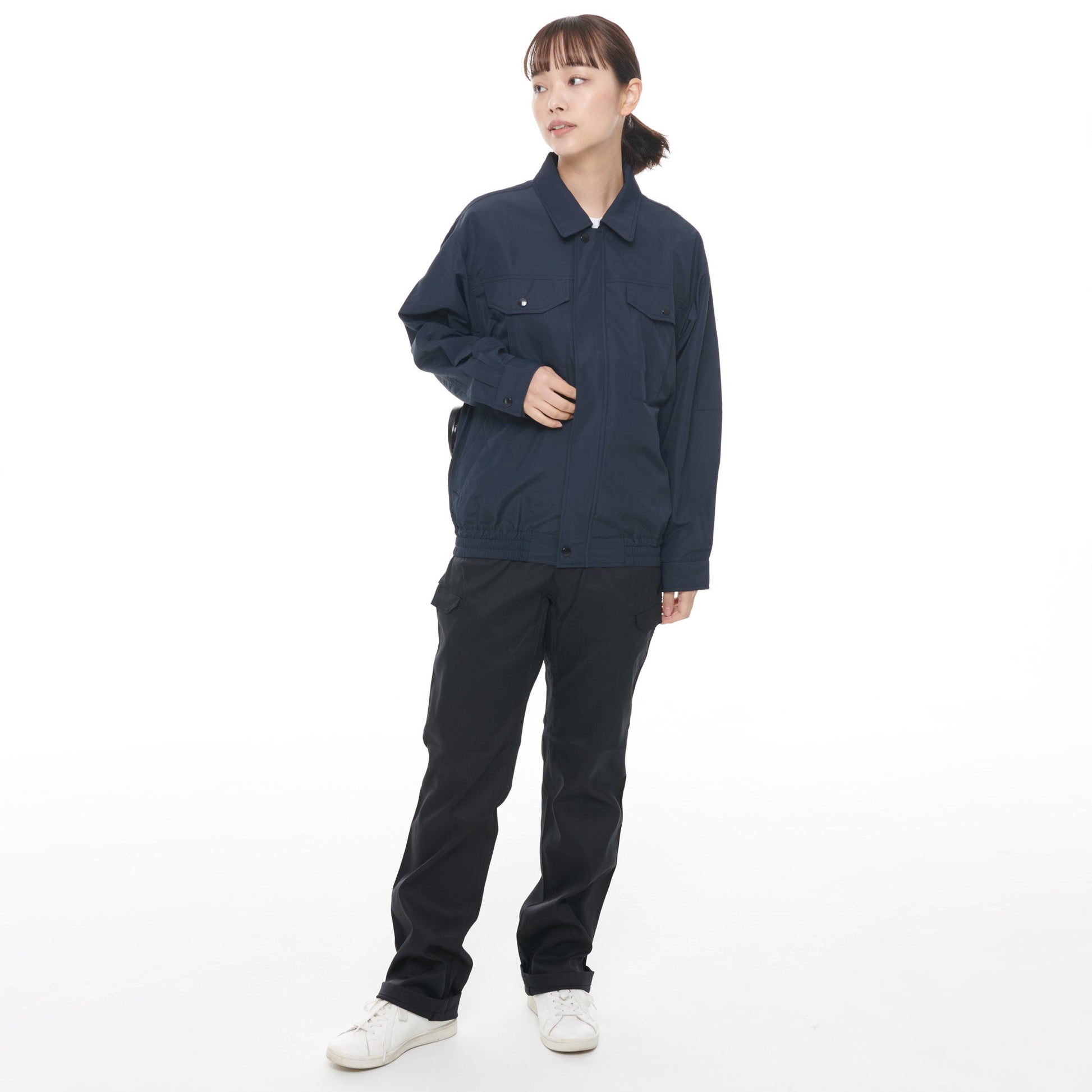 長袖ワークブルゾン】 ヘルメットの中にも風を送れる売れ筋ウェア