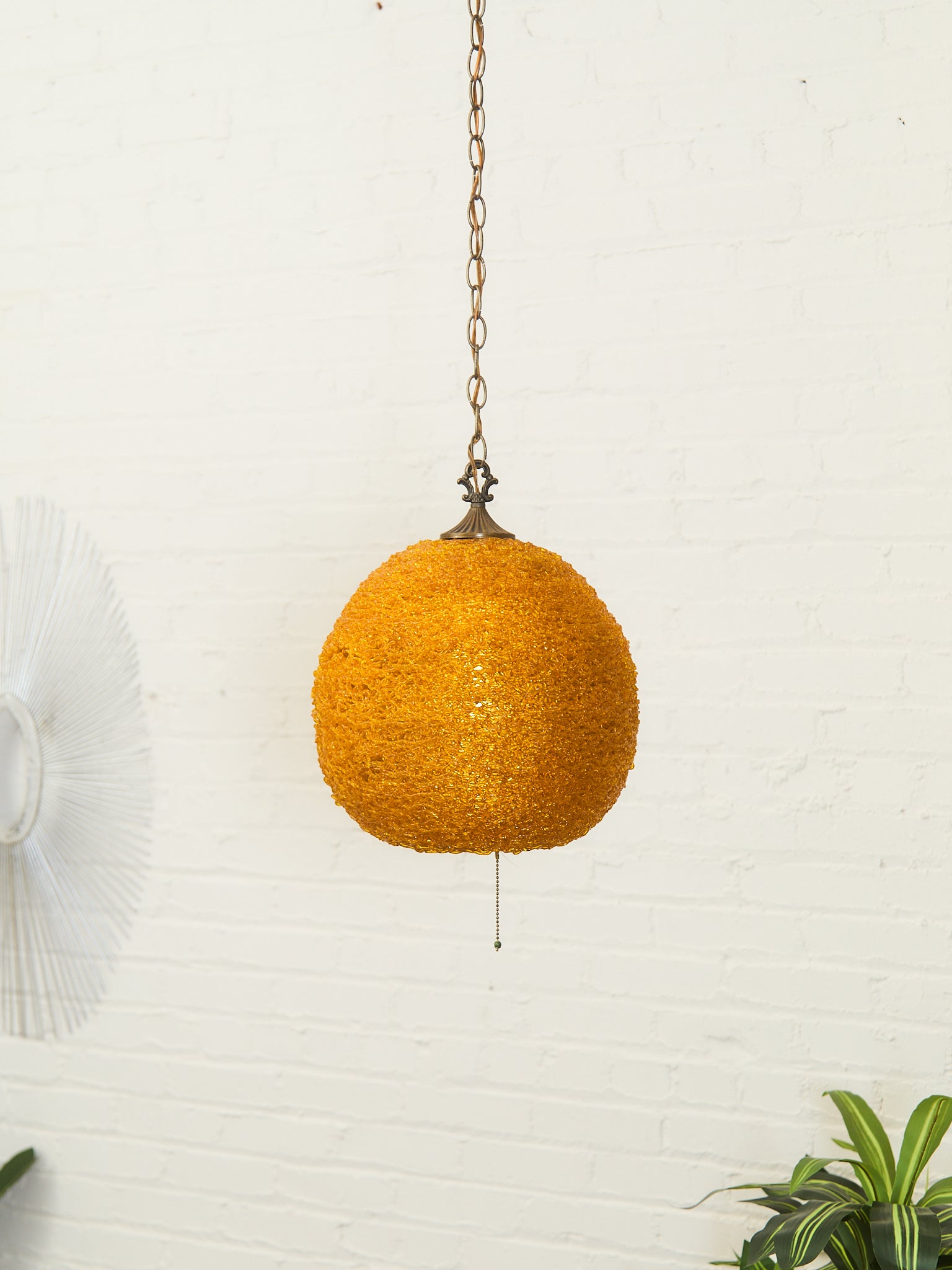 Yellow Spaghetti Pendant 1960s Hanging Lamp – Sunbeam Vintage