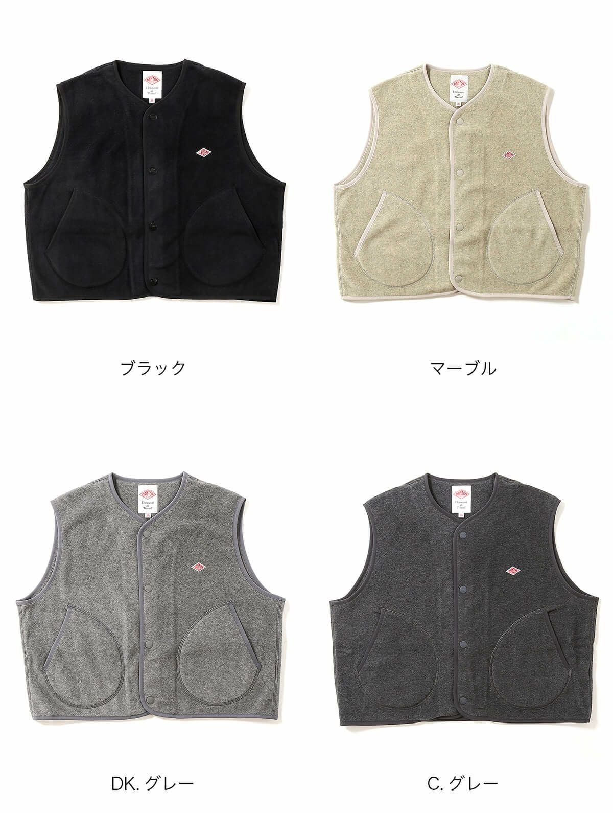 DANTON ダントン フリースカラーレスベスト フリース【ウィメンズ