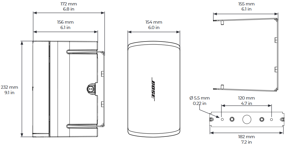 BOSE DESIGN MAX DM3SE PAIR WHT 2本ペア ホワイト 全天候型 安心の