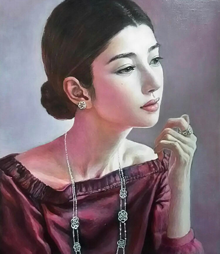 油彩肖像画F10サイズカラー（530mm✕455mm 額無し） - (愛する人が油絵