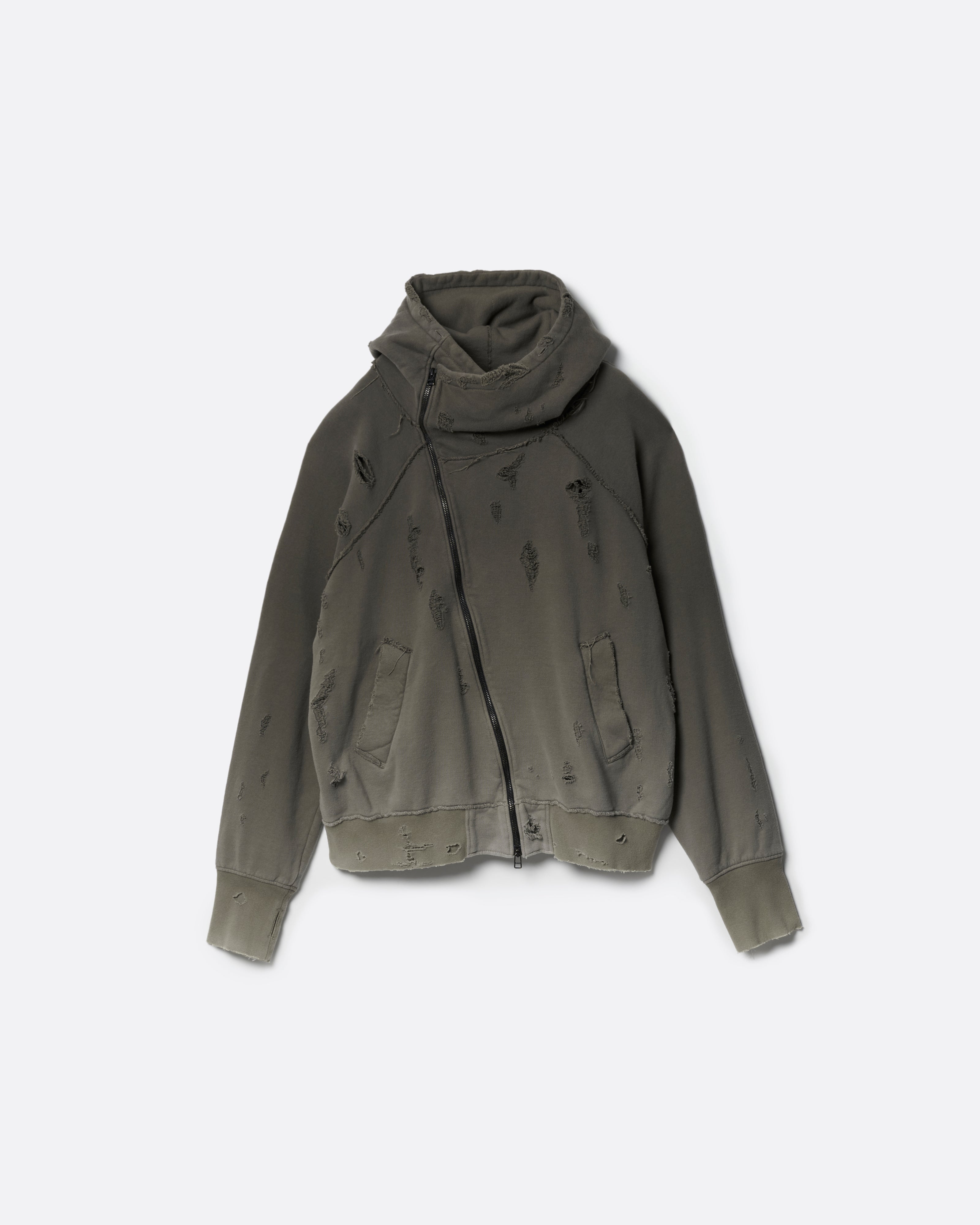 SLANT ZIP DAMAGED PARKA .13【GRADATION BROWN】 – SUBLATIONS