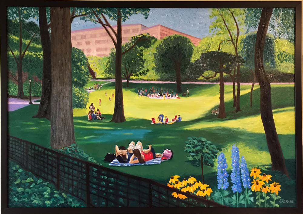 Summer in the Park Oil Painting - Susan Sternau Studios