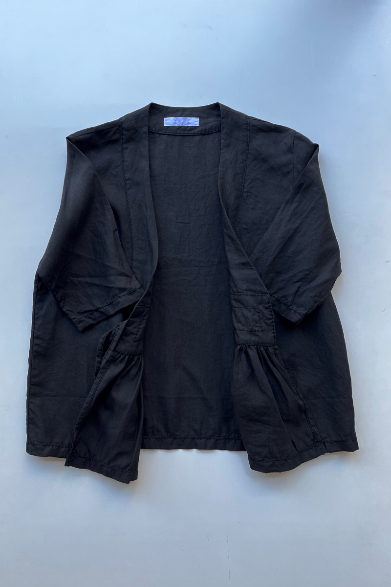 homspun リネンバイオ フロントギャザー6分袖ブラウスジャケット – SUSCON