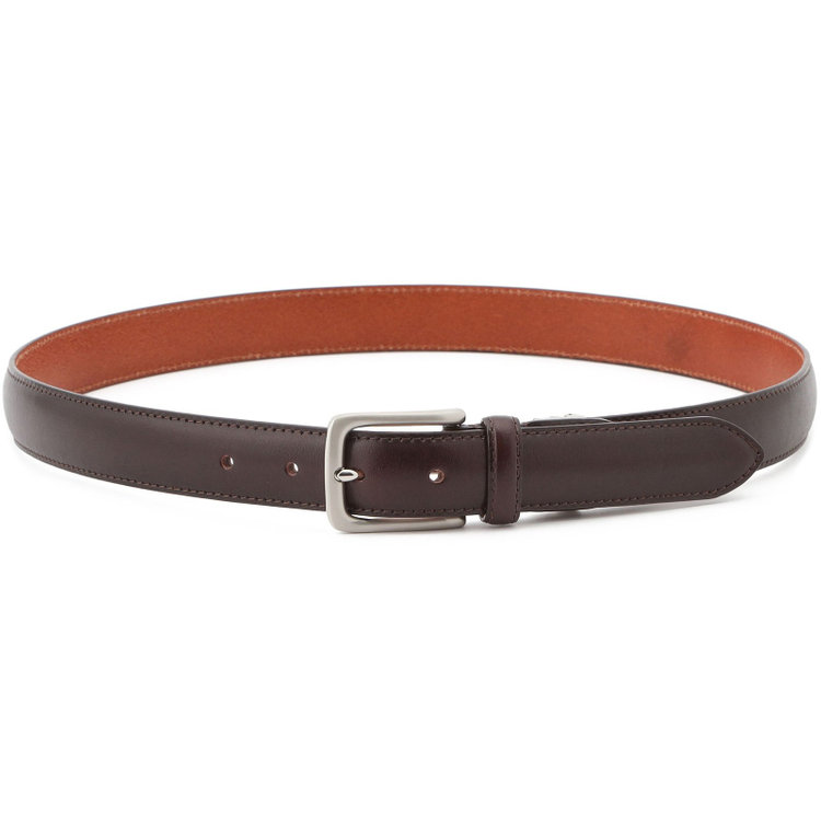 SL】ピンバックルベルト 2.9cm幅/ダークブラウン×イタリアンレザー