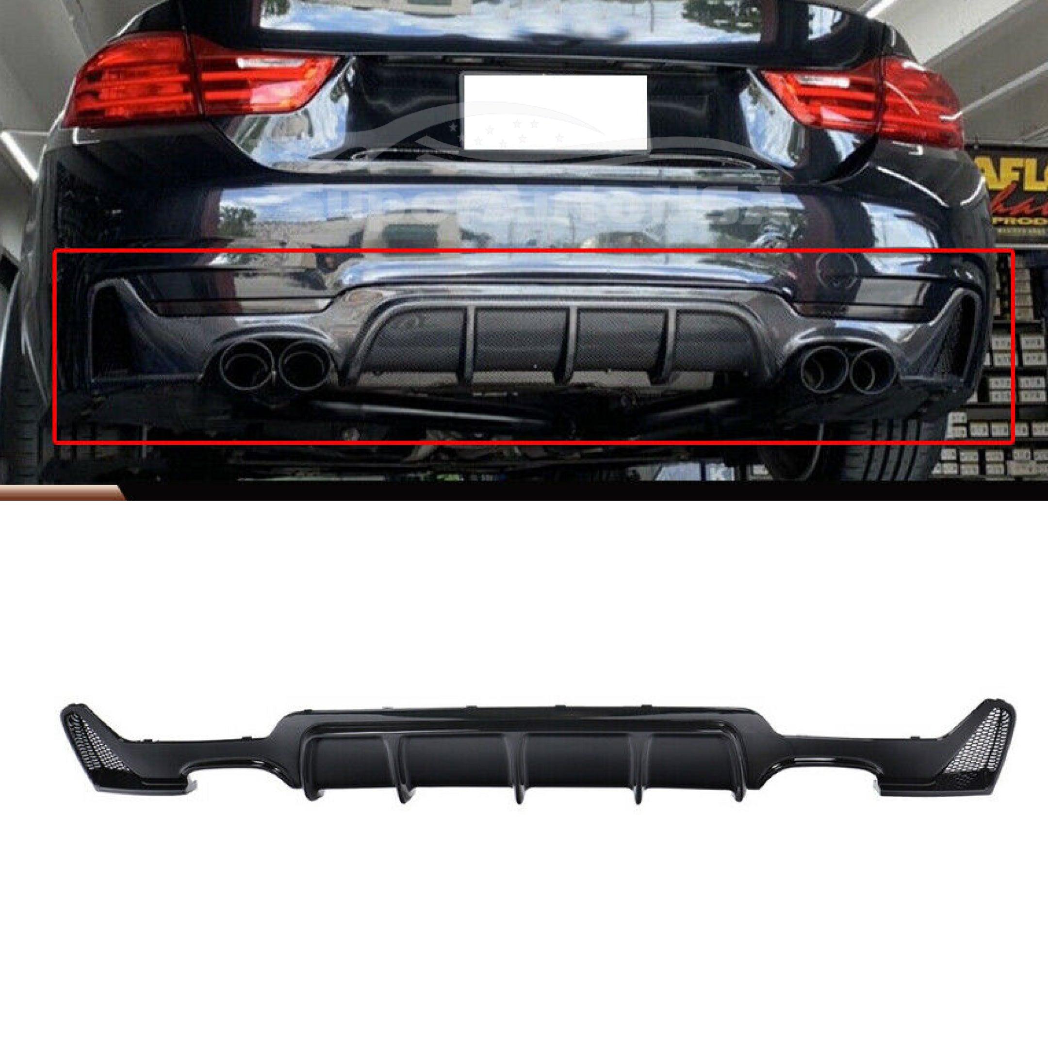 Fit 14-20 BMW F32 M Sport Rear Diffuser Quad Exhaust Dual Outlet