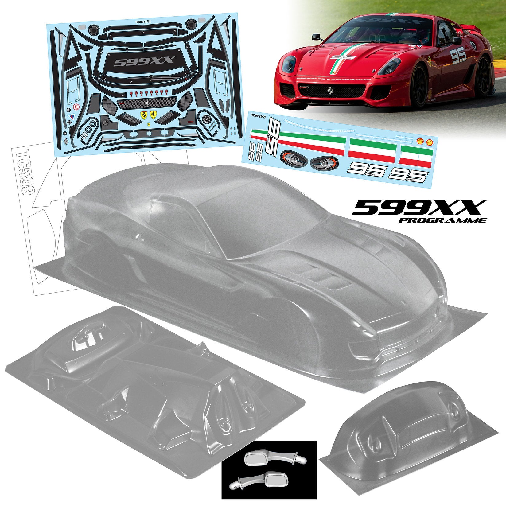 ホビーラジコン TAMIYA FERRARI 599XX BODY PARTS SET Ferrari 599XX 1