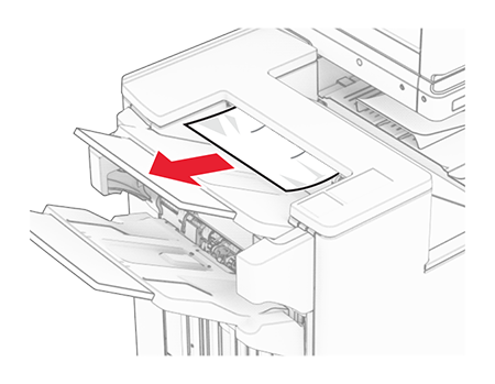 Paper jam in the booklet finisher | Lexmark CX963