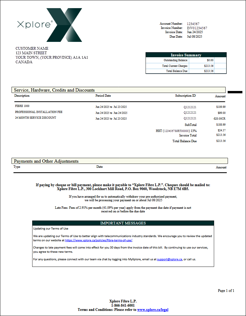 An Introduction to Your Xplore Invoice
