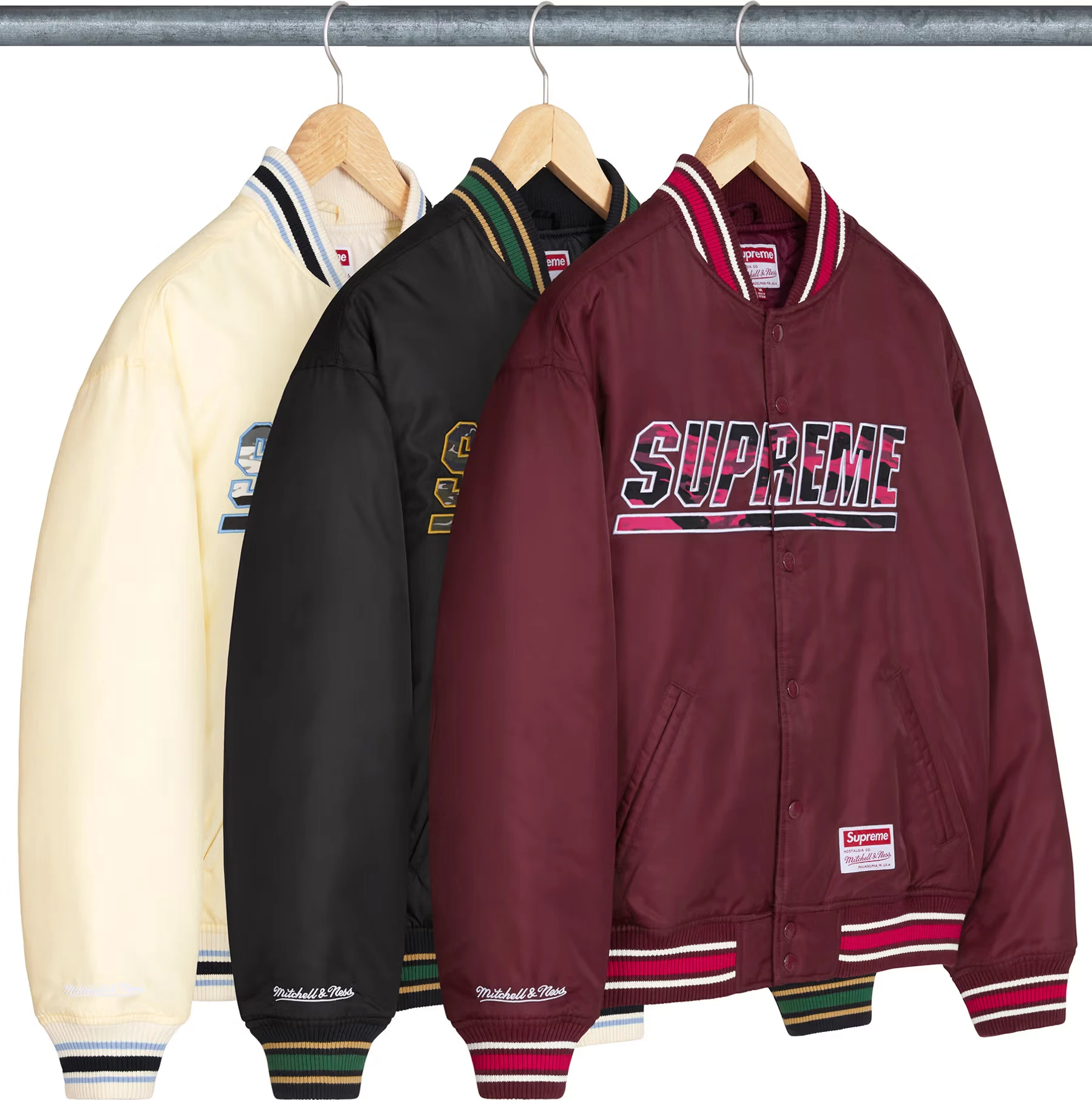 Supreme®/Mitchell & Ness® Camo Logo Varsity Jacket | Supreme 25ss