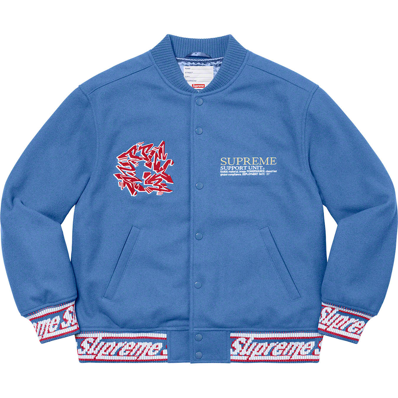 Support Unit Varsity Jacket | Supreme 21fw