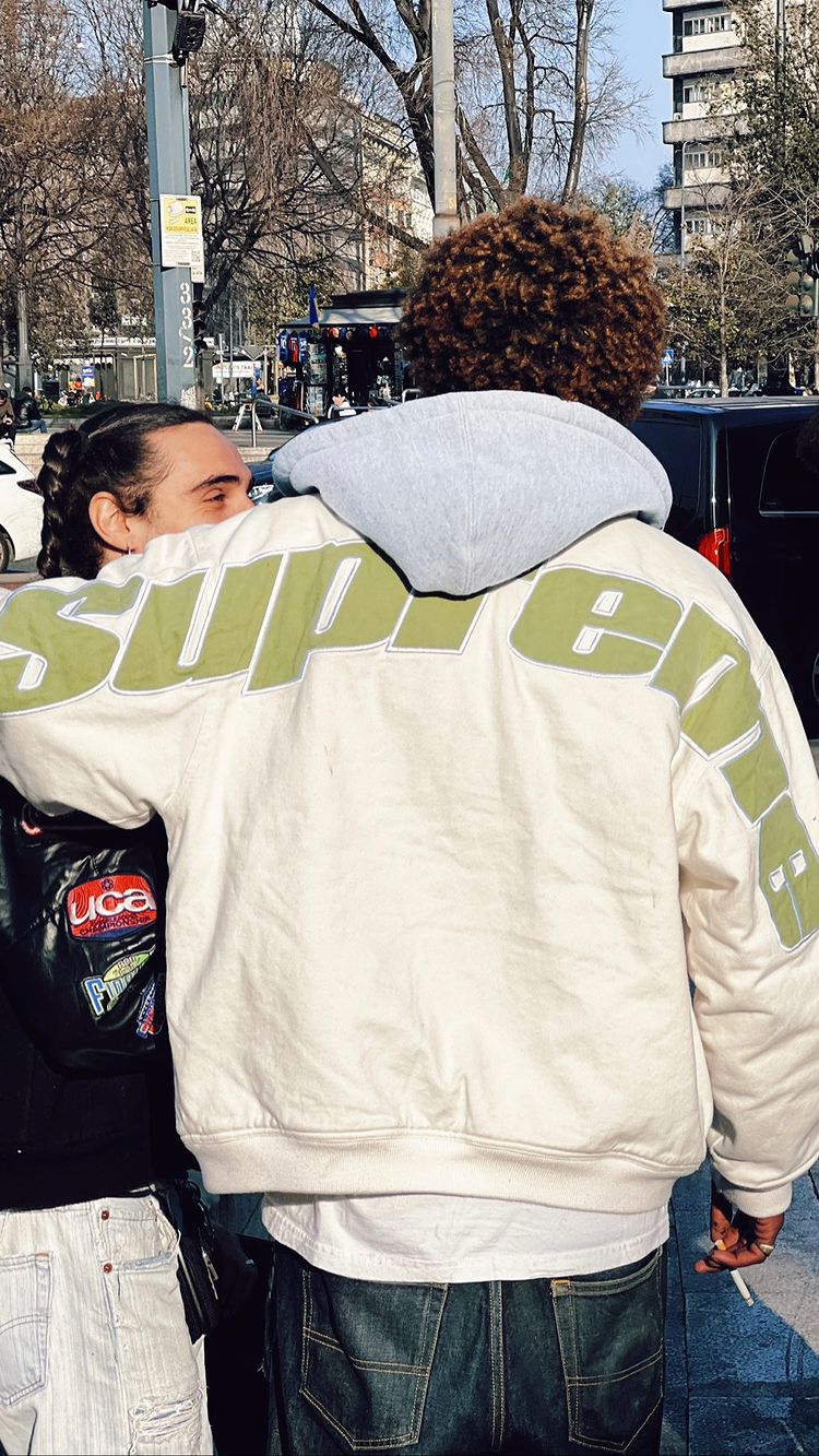 Hooded Twill Varsity Jacket | Supreme 22ss