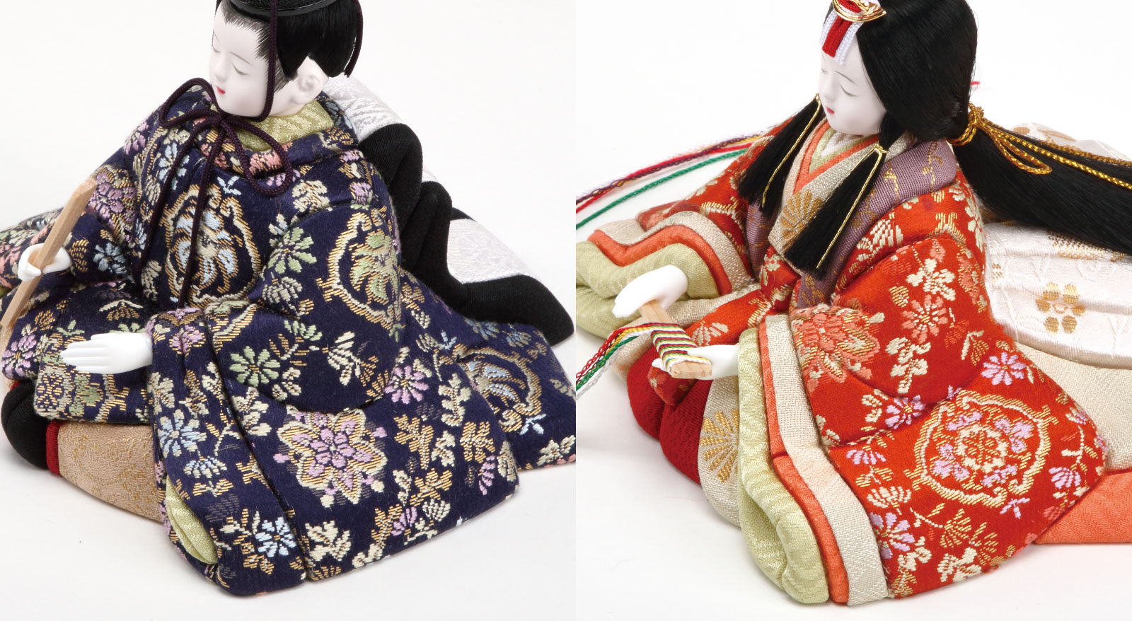 木目込雛人形 彩鳳雛 正絹 吉祥小花華紋 / おしゃれでコンパクトな