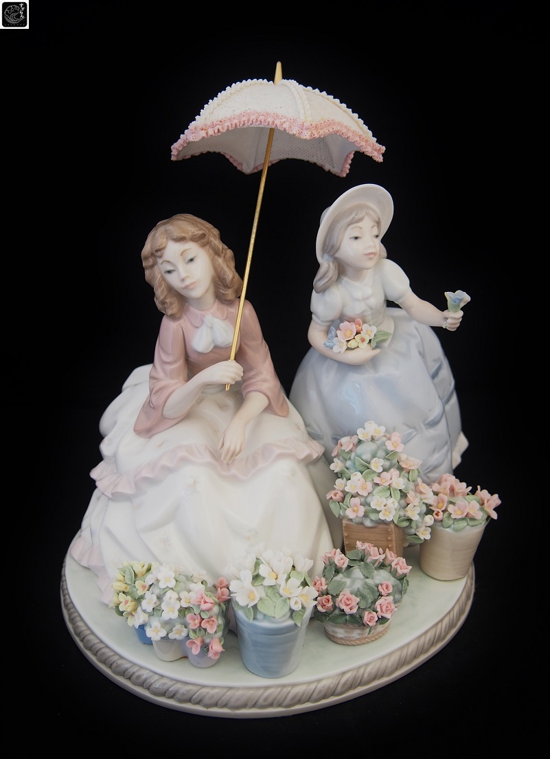 リヤドロ 花売りの姉妹 Vendiendo flores 5537 美品 リヤドロ 花売りの